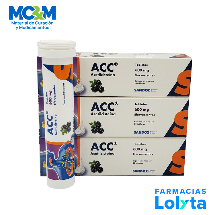 ACC EFERVESCENTE 600 MG ACETILCISTEINA C/20 TAB LAB SANDOZ | Website MC&M